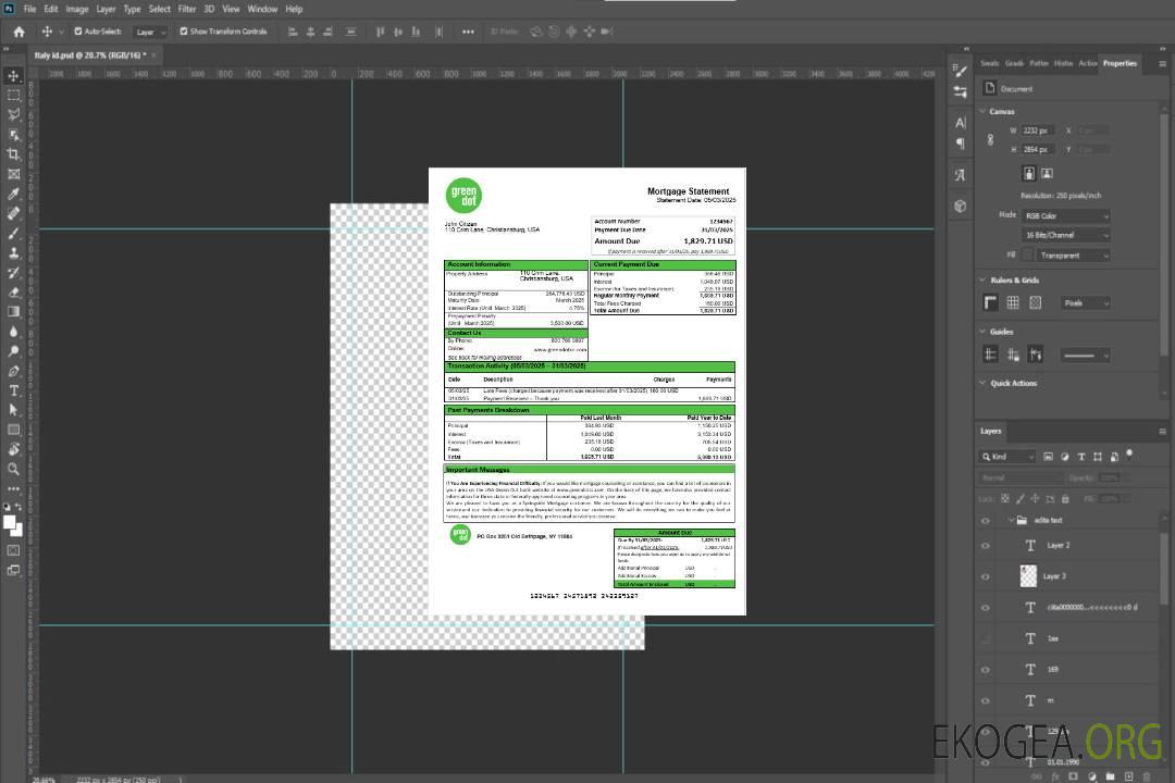 Relevé hypothécaire USA Green Dot aux formats Word et PDF template Relevé hypothécaire USA Green Dot aux formats Word et PDF template